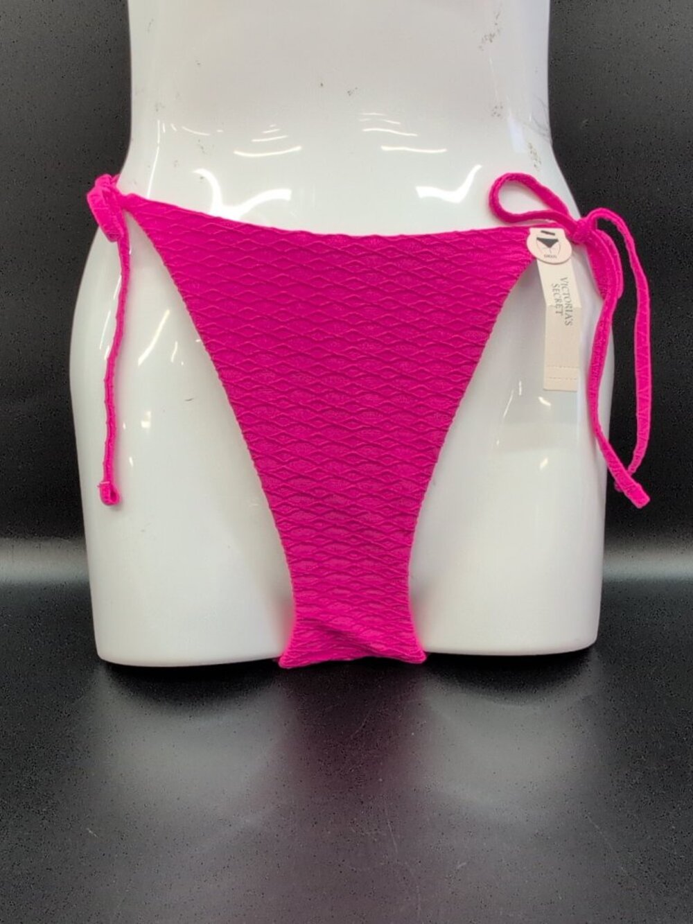 Victoria’s Secret Textured Side Tie Cheeky Bikini Bottom Medium Forever Pink